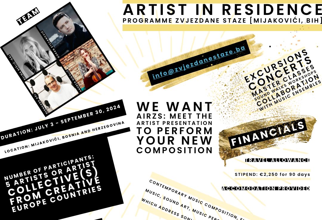 Plakat Artist in Residence Programme Zvjezdane Staze