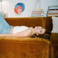 Jo the man the music lying on the sofa by Andy Kohl