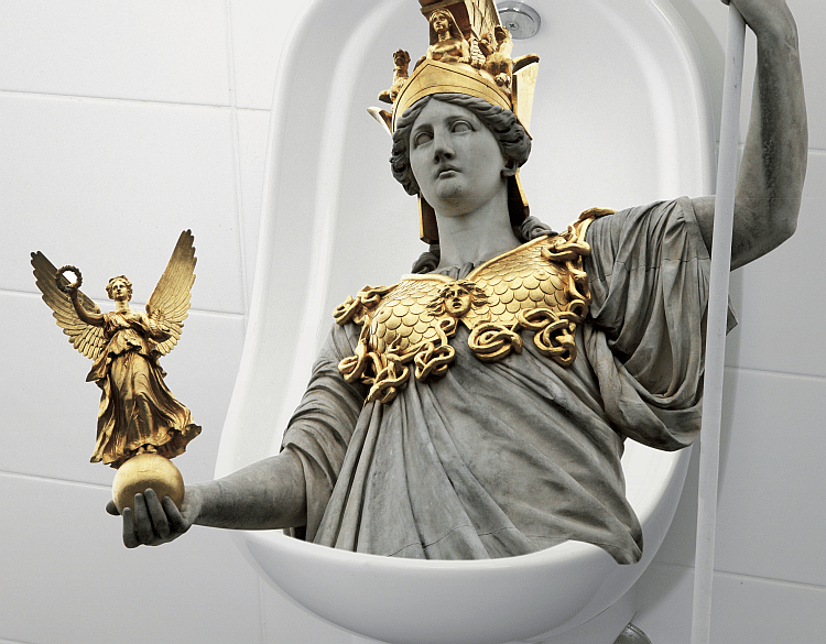 Pallas Athene weint Sujetcollage