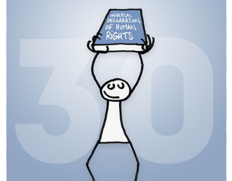 Offizielle „ilustrated edition“ der Universal Declaration of Human Rights (UDHR) (c) Yacine Ait Kaci (YAK)