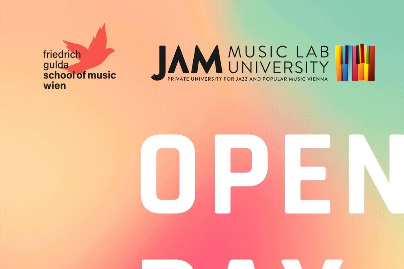 Grafik Open Day der JAM MUSIC LAB Privatuniversität und der Friedrich Gulda School of Music