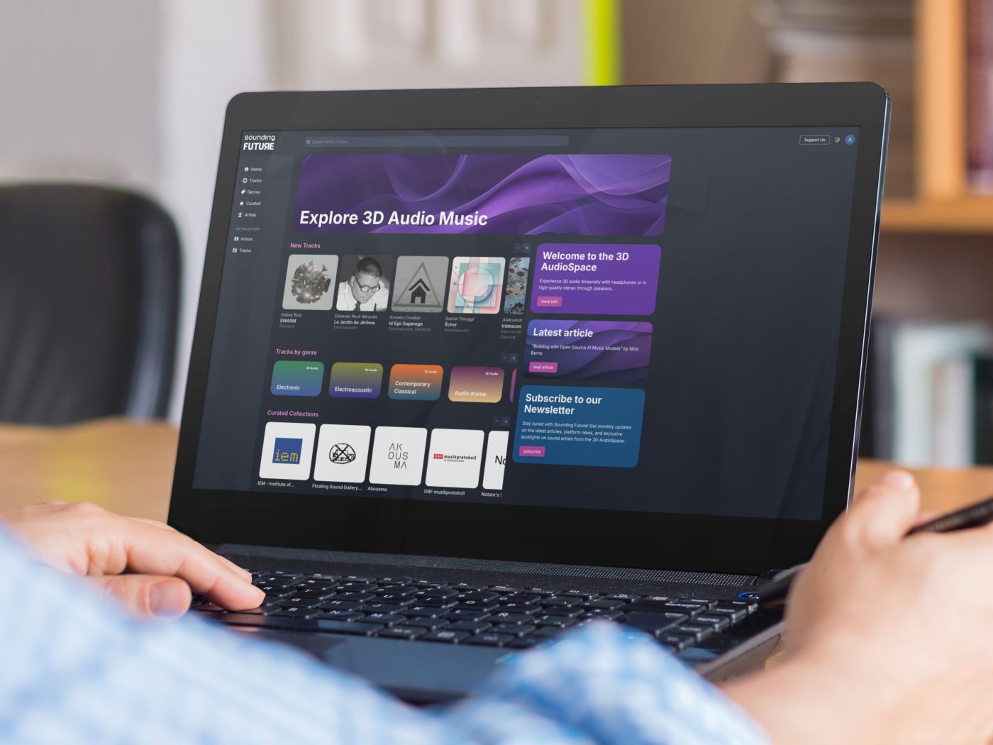 Bild 3-D Audiospace am Tablet geöffnet